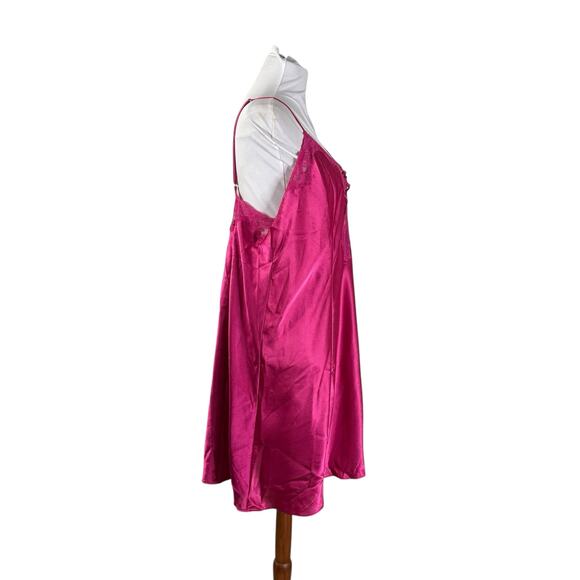 Vintage Y2K Pink Frederick's of Hollywood Slip Chemise Lingerie 2X - Picture 4 of 6